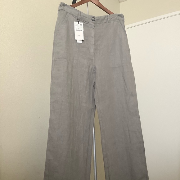 Zara Linen Pants (New with Tags) Size 12 - Picture 1 of 4
